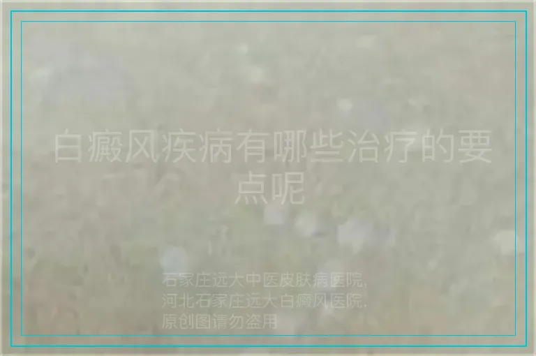 白癜风疾病有哪些治疗的要点呢